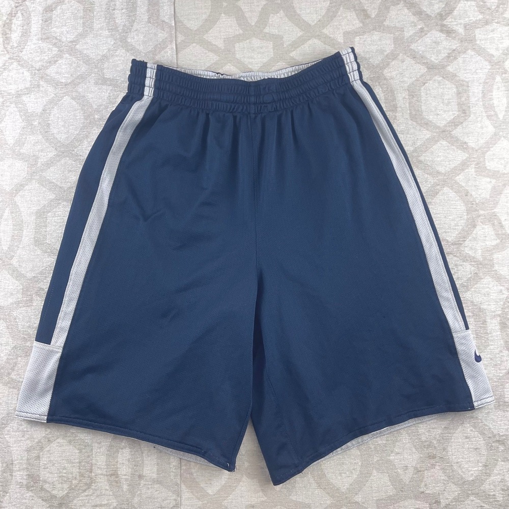 Nike Dri-FIT Reversible Basketball Shorts Navy Blue White Mens Athletic Mesh S